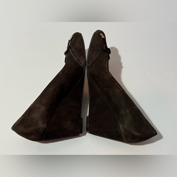Isaac Mizrah Live Imkalma Brown Wedge Slip On Shoes Cute Bowtie 6M - Picture 6 of 13